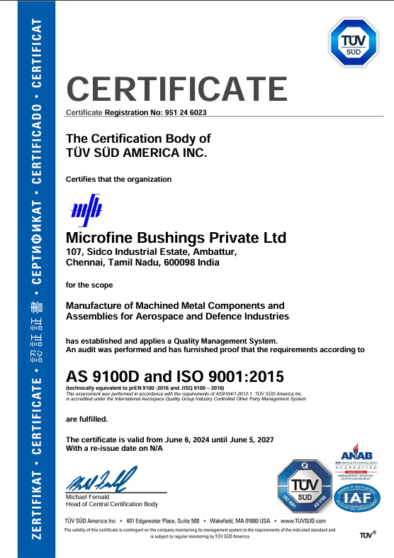 AS 9100D & ISO 9001:2015 Certification